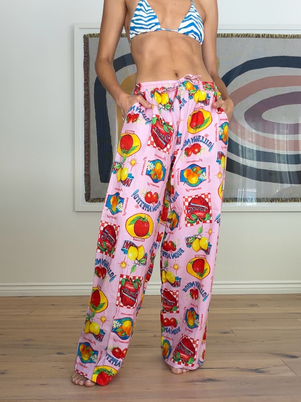 Damson Madder ‘Buon Appetito’ Print Wide Leg Pants | Size 12- NWT